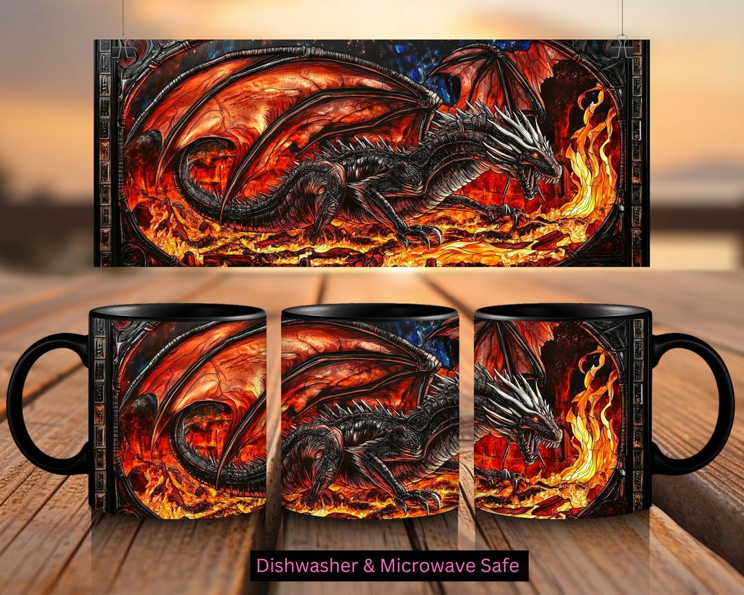 Dragon Coffee Mug House of the Dragon Stained Glass Art Mug Church ...