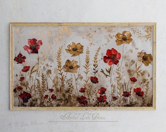 Samsung Frame TV Art | Vintage Floral Art | Wildflowers | Oil Art | Aesthetic Home Decor | Digital Download |  Floral Art | Spring TV Art
