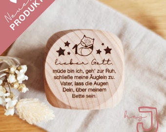 Gebetswürfel für Kinder | 6 Abendgebete | Geschenk zur Geburt, Taufe, Kommunion oder Konfirmation | Holzwürfel | Montessori | Zahlen lernen