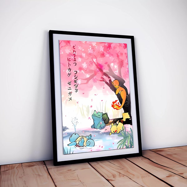 Pokemon Child Bedroom Decoration Pokemon Poster Bedroom Wall art Pokemon Printable Pokemon Canva Digital Pokemon watercolor Pokemon decor