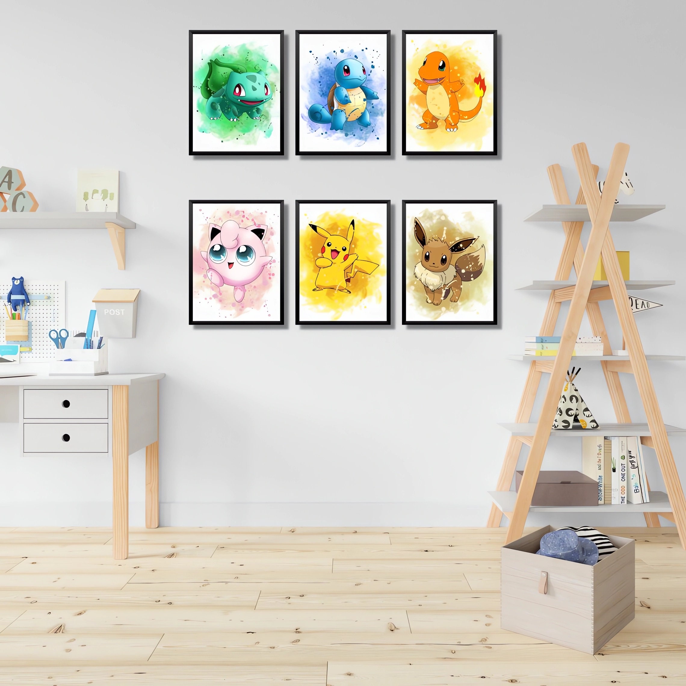 Pokemon Poster Wall Art Pokemon Nursery Decoration Pokemon Watercolor ...