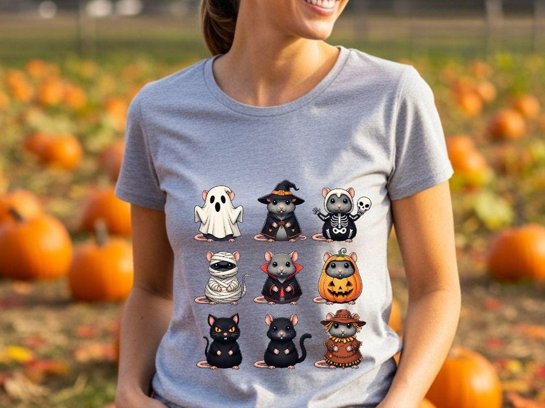 Spooky Rat Halloween T-shirt | Cute Witch, Ghost & Vampire Design - Etsy