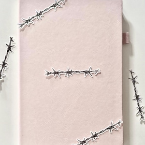 Barbed Wire Sticker Pack – 3 Inch Glossy or Holographic Glitter Vinyl Accent Strip | Goth Grunge Journal & Laptop Decal image 1