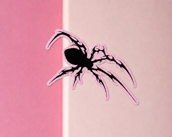 Pink Goth Spider Sticker | 3 Inch Waterproof Vinyl Decal | Y2K Coquette Alt Aesthetic Sticker