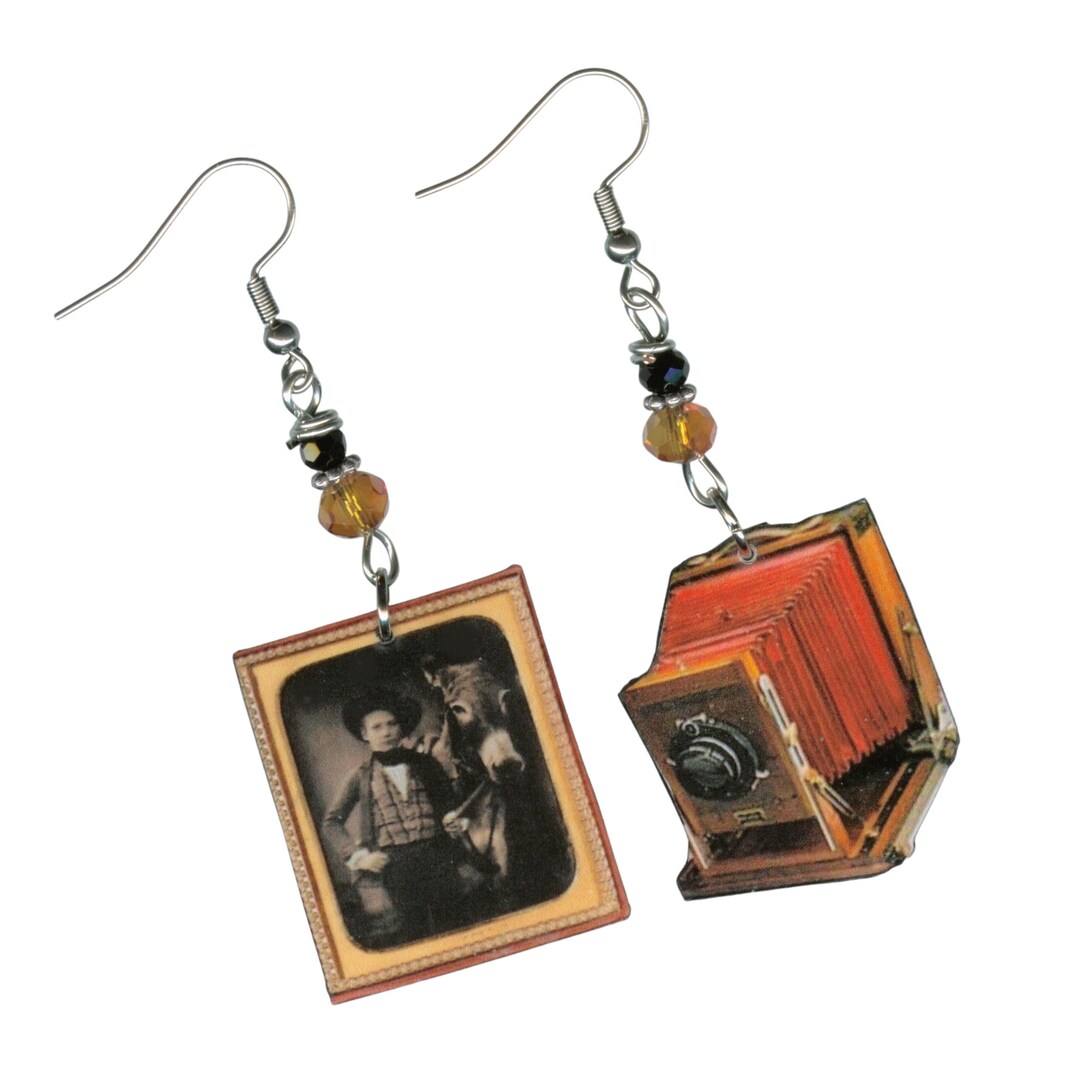 Camera Earrings Vintage Bellows Cameras Daguerreotype Etsy