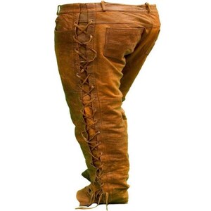 Cowboy Lace Up Leather Pants main image 1