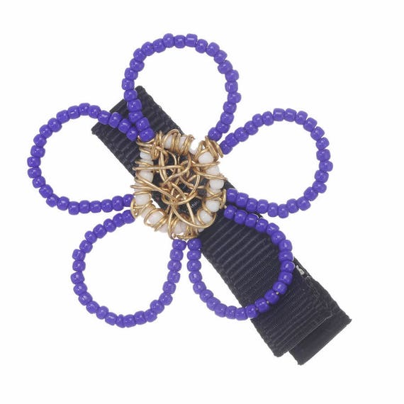 Beaded Flower Hair Clip, Handmade, Colorful Flower Brooch  display picture 3