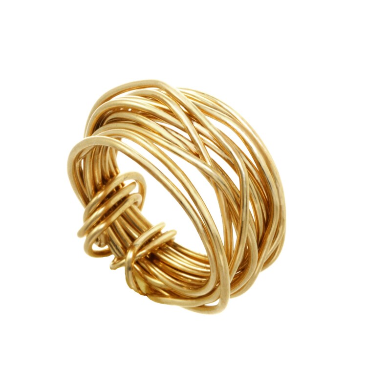 14K Gold Filled Wire Ring Wide Wire Ring Middle Finger Ring Etsy