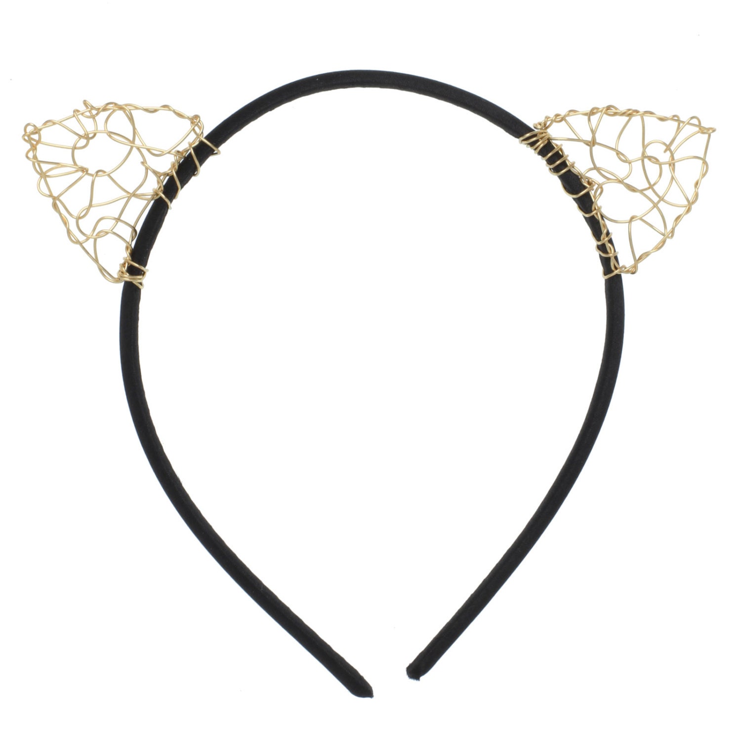 Cat Ears Head Band, Copper Wire, Black Band, Dress Up, Girls Gift