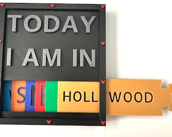 Disney World Locations Box, Disney Decorations, Disney Trip Tracker, Disney World, Epcot, Magic Kingdom, Hollywood Studios, DAK