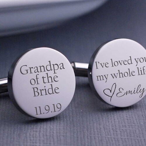 Grandfather of the Bride Cufflinks Grandpa of the Bride Gift Etsy