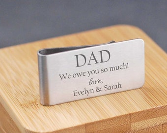 Money Clip for Dad, Father's Day Gift for Dad, We Owe You So Much Money Clip, Personalized Birthday Gift for Dad from Kids