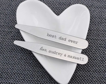 Gift for Him, Father's Day Gift for Dad, Engraved Collar Stays, Best Dad Ever Gift for Dad from Kids, Custom Gift for Dad