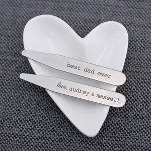 Father's Day Gift for Dad from Kids, Engraved Collar Stays, Best Dad Ever Personalized Gift, Custom Gift for Dad, Worlds Best Dad Gift
