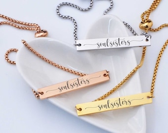 Gift For Best Friend, Birthday Gift, Soul Sisters Adjustable Bracelet, Galentine's Day Gift for Friend, Birthday Gift for Best Friends