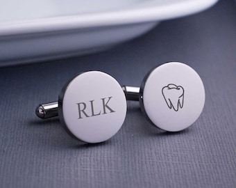 Dentist Gift, Dentist Cufflinks, Personalized Dentist Cufflinks, Custom Cuff Links for Dental School Graduation, Orthodontist Gift