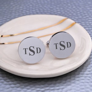 Monogram Cuff Links, Personalized Cufflinks, Wedding Gift for Groomsman, Husband Cuff Links, Christmas Gift for Him