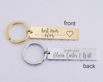 Personalized Key Ring Unique Gift for Mom, Best Mom Ever Keychain Gift with Kids Names, Gift for Her, Mother's Day Gift from Kids