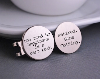 Retirement Gift, Golf Ball Markers, Stainless Steel Golf Gift for Retiree, Golfer Gift, Coworker Retirement Gift, Retirement Gift for Him