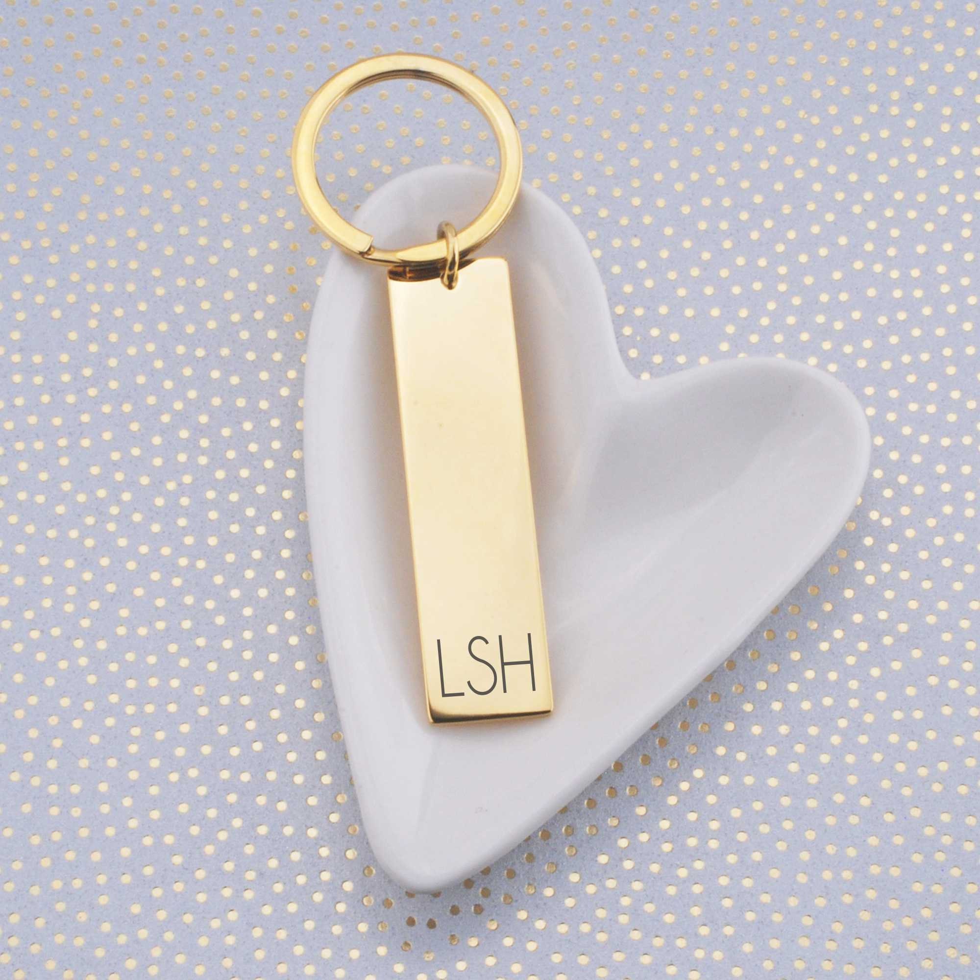 Monogram Keychain, Personalized Monogrammed Key Ring, Initial Keychain ...