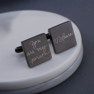 5/8 inch gunmetal square cufflinks.