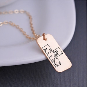 Be Kind Periodic Table Elements Necklace, Inspirational Jewelry, Science Necklace, Geek Jewelry, Science Girl, Chemistry Gift, Anti Bullying