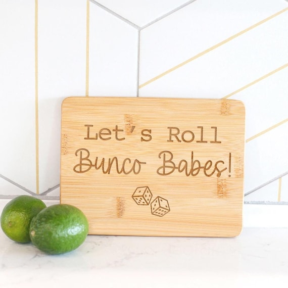 Bunco Gifts, Bunco Babes with Dice, Bunco Party Supplies Decorations, Bunco Small Cutting Board, Gift for Bunco Christmas, Bunco Prizes