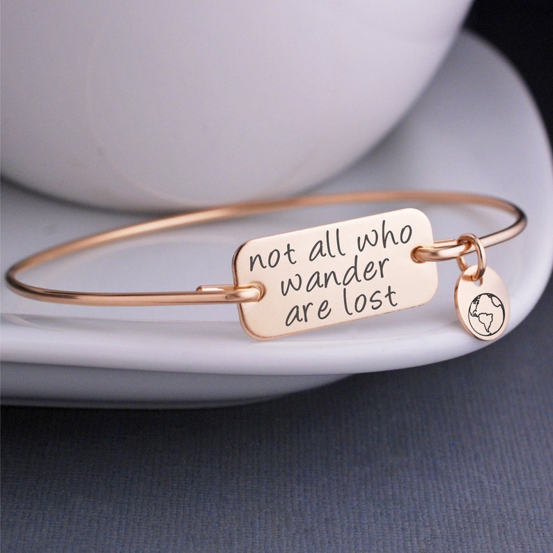 Not All Who Wander Are Lost Bracelet Personalized Jewelry Etsy