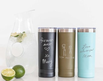 Personalized Mother's Day, Custom 22oz Tumbler With Handwriting, Engraved Handwriting Gift, Gift for Mom Custom Engraved Insulated Tumbler