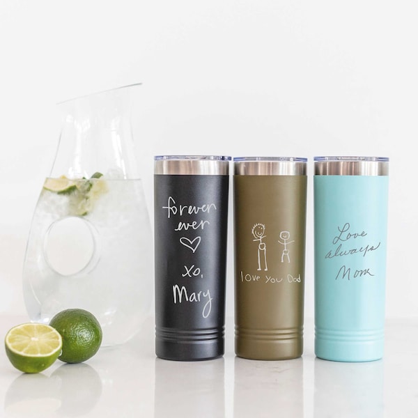 Personalized Mother's Day, Custom 22oz Tumbler With Handwriting, Engraved Handwriting Gift, Gift for Mom Custom Engraved Insulated Tumbler