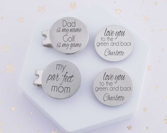 Mother's/Father's Day Gift for Golfers, Parents Gift Set, Golf Ball Markers for Parents, Personalized Steel Golf Gift, Golfer Gift,