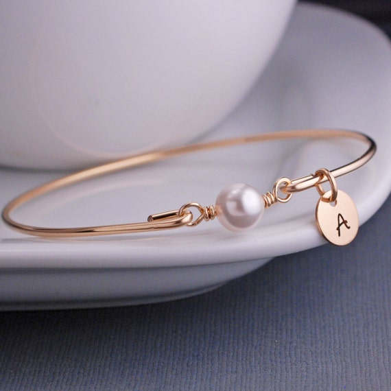 Pearl Bangle Bracelet - White Pearl and Swarovski Crystal - Bracelet For  Saree or Gown - Fiona Twist Bangle by Blingvine