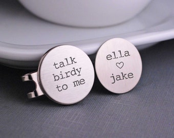 Personalized Stainless Steel Golf Gift, Talk Birdie to Me Birthday Gift for Husband or Boyfriend, Golf Ball Markers