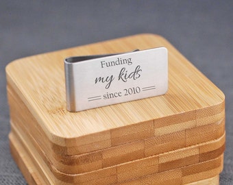 Personalized Father's Day Gift for Dad from Kids, Funding My Kids Money Clip, Custom Dad Money Clip, Gift for Dad