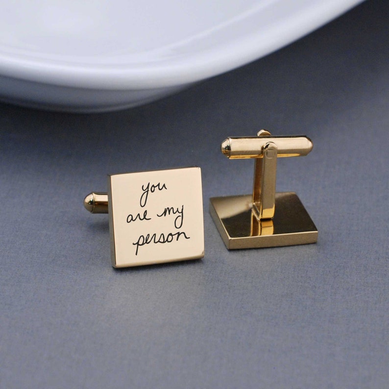 Personalized Cuff Links Handwriting CuffLinks Wedding Gift Etsy