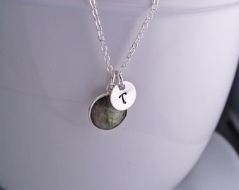 Labradorite Necklace, Personalized Labradorite Necklace, Sterling Silver Necklace, Gift for Friend