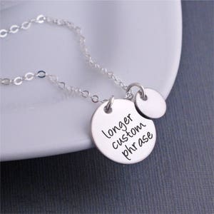 Design Your Own 3/4 inch Engraved Jewelry, Custom Necklace, Personalized Jewelry, Create Your Own Necklace, DYO Jewelry, Personal Message