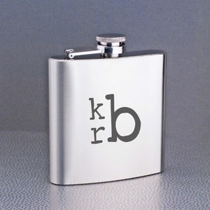 Personalized Flask for Him or Her, Modern Monogram Flask, 21st Birthday Gift, Gift for Him, Monogram Christmas Gift, 50th Birthday Gift