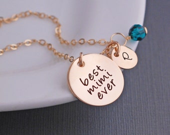 Mimi Jewelry, Custom Mother's Day Necklace for Mimi, Christmas Gold Personalized Necklace for Mimi, New Grandma Gift, New Baby, Best Ever