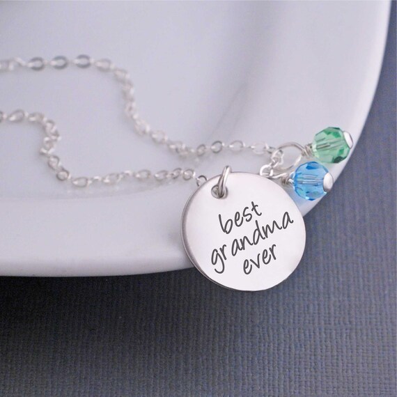 SMARGO - Collana con scritta Best Grandma, idea regalo per nonna, compleanno, Natale, regalo di Natale da nipote nipote I Am As Lucky As Can Be The Best Grandma in the World