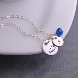 Cheerleader Necklace, Personalized Megaphone Charm Necklace, Megaphone Charm Necklace, Cheer Team Gift, Cheerleading Necklace, Cheer Mom