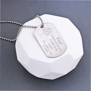 Collar con placa de identificación personalizada para papá, regalo de Navidad para papá, collar personalizado para papá, alguien a quien admirar Collar con placa de identificación para papá