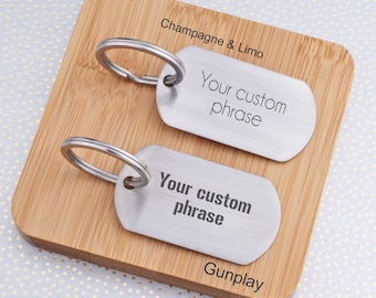 Design Your Own Personalized Keychain, Custom Engraved Key Ring, Stainless Steel Keychain. Father's Day Gift, Gift for New Driver