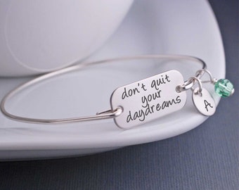 Graduation Jewelry, Don't Quit Your Daydreams Jewelry, Graduation Bracelet, 2024 Graduation Gift