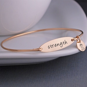 Strength Bracelet, Inspirational Bracelet, Gift for Friend, Cancer Diagnosis, Addiction Recovery, Mental Health, Divorce Gift