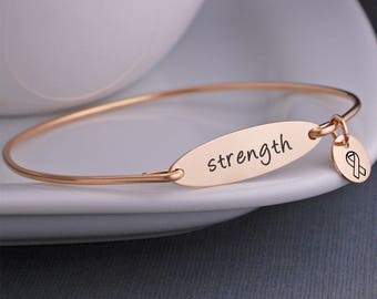 Strength Bracelet, Inspirational Bracelet, Gift for Friend, Cancer Diagnosis, Addiction Recovery, Mental Health, Divorce Gift