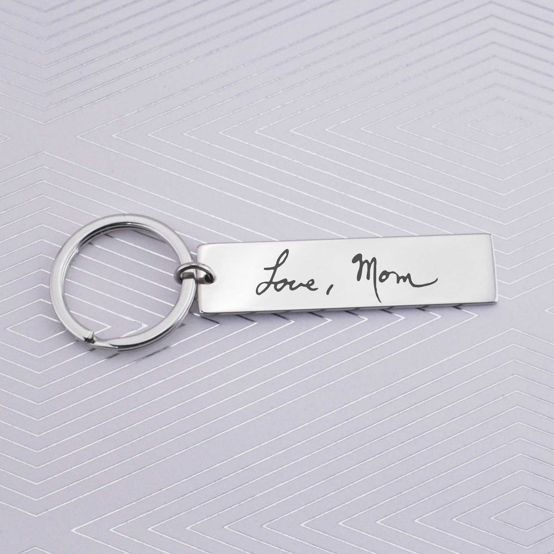 Handwriting Keychain Memorial Gift Engraved Gifts Key Ring Etsy