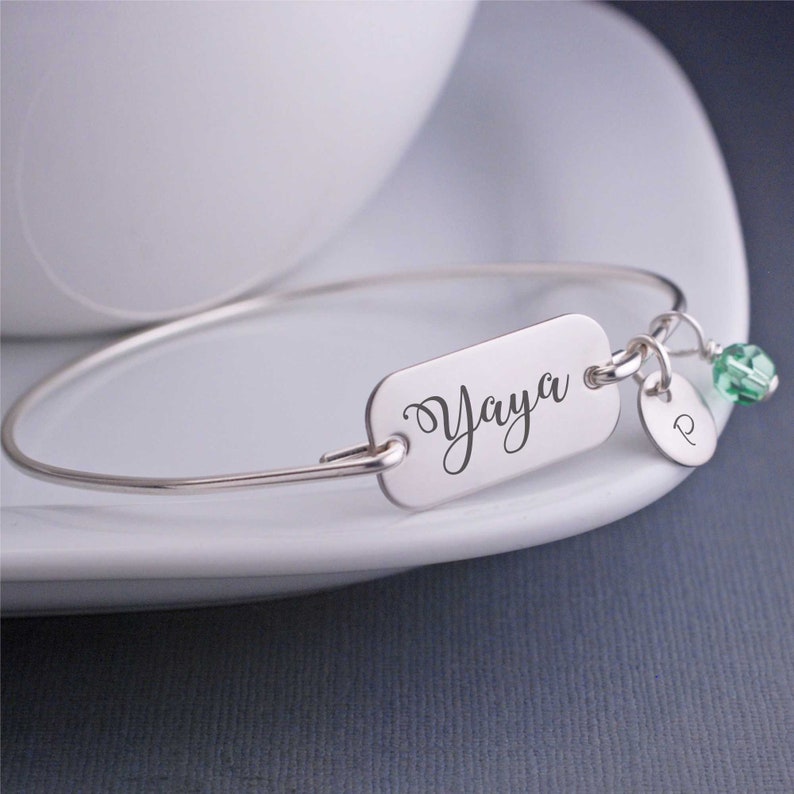 Mother's Day Gift for Nana, Mimi, Gigi, Yaya Bracelet, Personalized Bracelet for Grandma from Grandkids, Personalized Name Bracelet Gift image 3