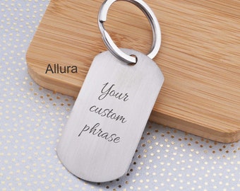 Design Your Own Personalized Keychain, Custom Engraved Key Ring, Stainless Steel Keychain