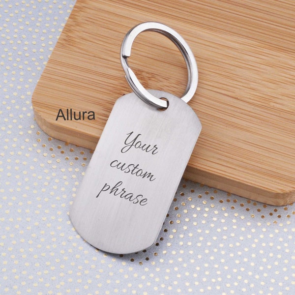 Design Your Own Personalized Keychain, Custom Engraved Key Ring, Stainless Steel Keychain